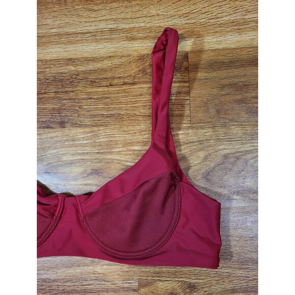 Everie Swim Size Large Red Bikini Top Only - Picture 2 of 4